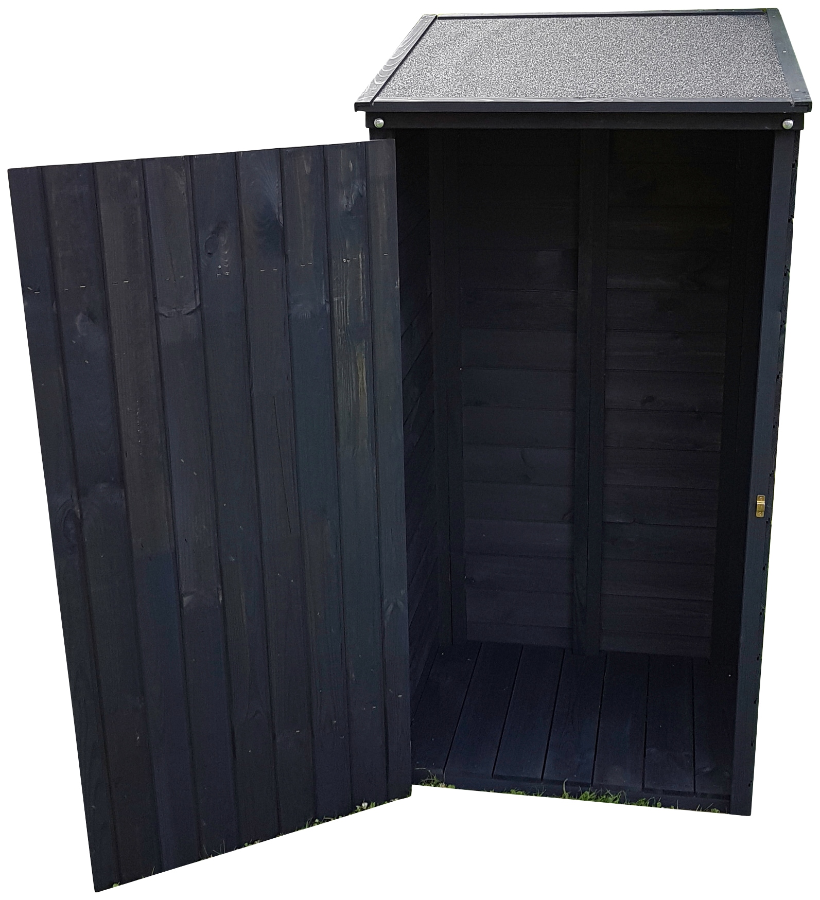 Garten-Geräteschrank PROMADINO "Speyer", grau (anthrazit), Holzwerkstoff, Gerätehäuser Image