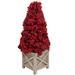 Northlight Seasonal Red Berry Cone Potted Christmas Topiary Wood/Plastic in Brown/Green | 24 H x 10 W x 10 D in | Wayfair ALLSTATE ZBP076-RE