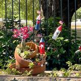 The Holiday Aisle® Yard Art Garden Stake Set Metal in Black/Blue/Red | 21 H x 2.25 W x 2.25 D in | Wayfair 77055BCC7BDA44F7B61A7EE488CD0C67