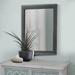 Willa Arlo™ Interiors Maltby 40 Inch Modern Portrait Mirror, Velvet Upholstery, Nailhead Trim, Gray | 40 H x 35.5 W x 1.25 D in | Wayfair
