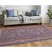 Red 144 x 106 x 0.01 in Area Rug - Langley Street® Birchlawn Oriental Washable Navy Blue/Rug Polyester | 144 H x 106 W x 0.01 D in | Wayfair
