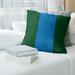 ArtVerse Milwaukee Basketball Linen Striped Pillow Cover Linen in Green/Blue | 20 H x 20 W x 1.5 D in | Wayfair NBS215-SQPG2LC