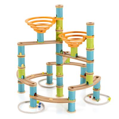 Costway 162 Pieces Bamboo Marble Run Educational L...