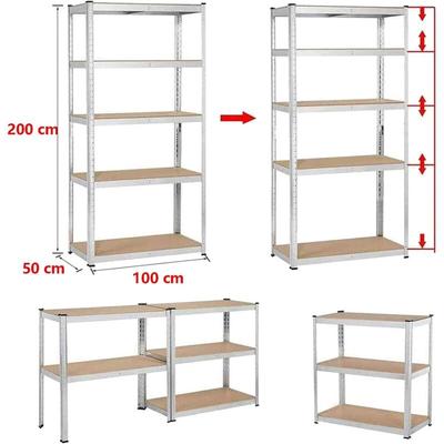 Metall-Schwerlastregal mit 5 Etagen – 200 x 100 x 50 cm – Gesamtbelastung 875 kg (175 kg/Etage) – Image