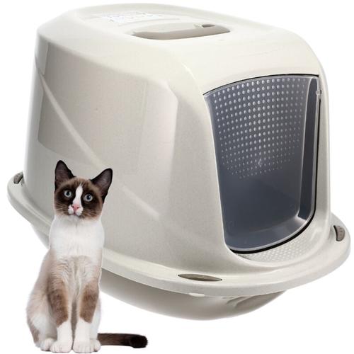 Katzenklo mit Deckel Aktivkohlefilter große xxl Katzentoilette für große Katzen wc Hauben Toilette