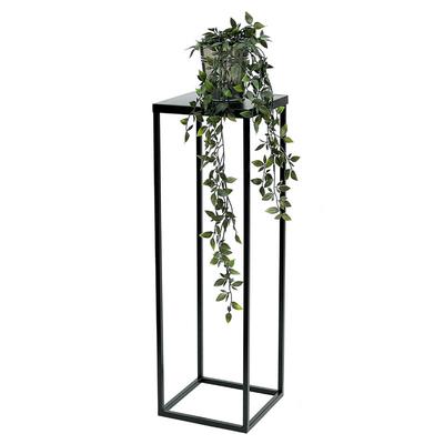 Dandibo - Blumenhocker Metall Schwarz 70 cm Eckig Blumenständer Beistelltisch FRA-005 Blumensäule Image