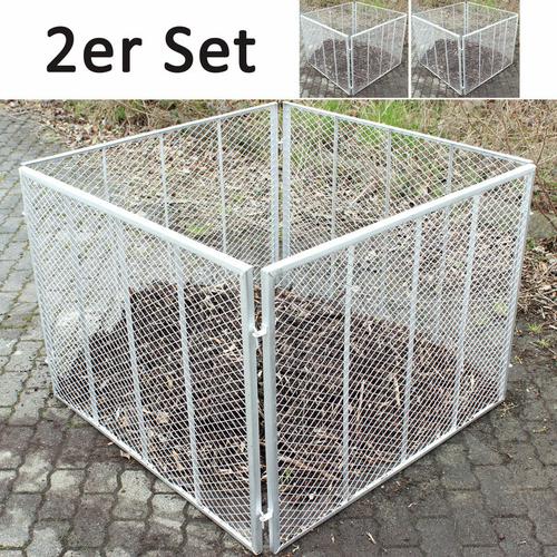 2x Trutzholm Komposter 100x100x80 cm Metallkomposter aus Streckmetall Gartenkomposter Feuerverzinkt