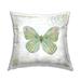 Stupell Antique Butterfly Insect Charming Vintage Postal Scripture Decorative Printed Throw Pillow by Carol Robinson