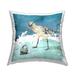 Stupell Beach Bird Round Shell Blue Ocean Coastal Map Decorative Printed Throw Pillow by Carol Robinson
