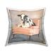 Stupell Sweet Dairy Cow on a Peach Farm Chair Decorative Printed Throw Pillow by Ethan Harper