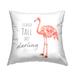 Stupell Stand Tall My Darling Motivational Phrase Pink Flamingo Decorative Printed Throw Pillow by Reesa Qualia