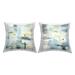Stupell Modern Blue Beige Abstract Cross Hatch Pattern Decorative Printed Throw Pillows by Susan Jill (Set of 2)