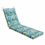 Pillow Perfect Outdoor Amalia Paisley Blue Chaise Lounge Cushion - 72.5 X 21 X 3