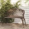 vidaXL Outdoor Patio Bench Outdoor Bench Chair for Backyard Cast Aluminum - 42.5" x 23.6" x 32.7"