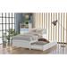 Solid Pine Wood Twin Size Platform Bed with Pull-Out Trundle Bed and Headboard