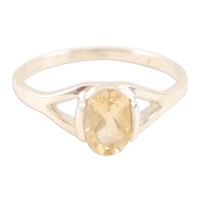 Saturday Sun,'Handmade Citrine and Sterling Silver Solitaire Ring'