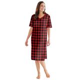 Plus Size Women's Print Sleepshirt by Dreams & Co. in Red Buffalo Plaid (Size 3X/4X) Nightgown