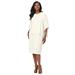 Plus Size Women's Cable Knit Cape Sweater Dress by Jessica London in Ivory (Size 18/20)