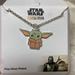 Disney Jewelry | New Star Wars Disney Jacmel Jewelry The Child Pendant Fine Silver Plated 16”+2” | Color: Green/Silver | Size: 16”+2”
