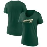 Women's Fanatics Branded Green Oakland Athletics One & Only V-Neck T-Shirt