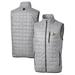 Men's Cutter & Buck Gray Oakland Athletics Big Tall Rainier Full-Zip Puffer Vest