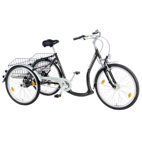 "Erwachsenendreirad WILD EAGLE ""Luxus"" Fahrräder Gr. 48 cm, 26 Zoll (66,04 cm) hinten: 24 Zoll (60,96 cm), schwarz Alle Fahrräder Fahrrad"