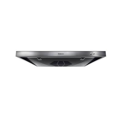 Lippert 742430 12V Vented Range Hood With Charcoal Filter Body With Stainless Faceplate Black FHO23SACR-BP