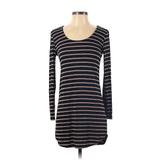 Charlotte Russe Casual Dress Crew Neck Long Sleeve: Black Stripes Dresses - Women's Size Small