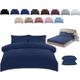 TheWhiteWater Super King Size Bed Duvet Cover Set - 3 in 1 Super King Bedding Set - Duvet Cover + Fitted Sheet + 2 Matching Pillowcases (Navy, Super King - Duvet Cover + Fitted Sheet)