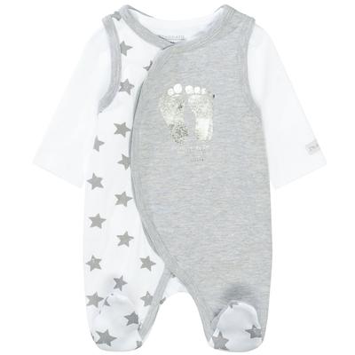 Langarmbody STACCATO, Baby, Gr. 62, Normalgrößen, grau, Oberstoff: 100% Baumwolle., unifarben, kontrastfarbene Details, Basic, normal, Rundhals, Langarm, Bodies, ORGANIC COTTON Image