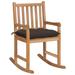 vidaXL Rocking Chair with Taupe Cushion Solid Teak Wood - 22.8" x 36.4" x 41.7"