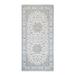 Shahbanu Rugs Ivory Nain with Flower Medallion Design 250 KPSI Wool and Silk Oriental Wide Gallery Size Runner Rug (8' x 16'2")