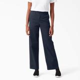 Dickies Women's Relaxed Fit Wide Leg Pants - Rinsed Dark Navy Size 25 (FP517)