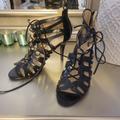 Nine West Shoes | Dressy Strappy Open Toe Shoe | Color: Black | Size: 8