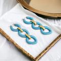 J. Crew Jewelry | J. Crew Cotton Raffia-Wrapped Chain Earrings - Blue | Color: Blue | Size: Os