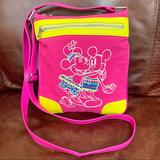 Disney Bags | Disney Mickey And Minnie Canvas Crossbody Bag | Color: Silver | Size: Os