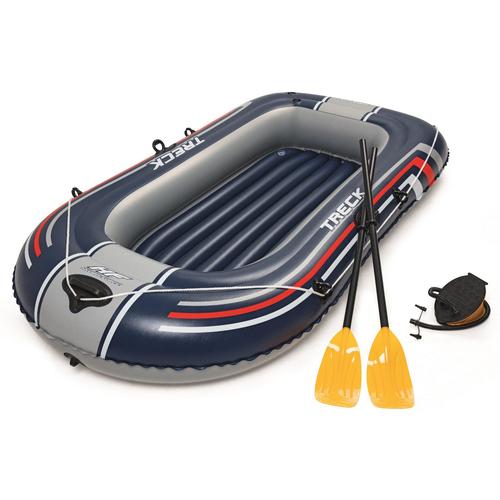 "Schlauchboot BESTWAY ""Hydro-Force Schlauchboot-Set Treck X1"" Kleinboote bunt (blau, grau, rot, weiß) Wasserspielzeug"
