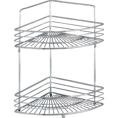 Eckregal WENKO "Milano", silber (chrom), B:22cm H:37cm T:31,5cm, Stahl, Regale, 2 Ablageflächen Image