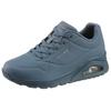 Wedgesneaker SKECHERS "Uno - Stand on Air", Damen, Gr. 40, blau, Lederimitat, sportlich, Schuhe Modernsneaker Sneaker low, Freizeitschuh, Halbschuh, Schnürschuh mit feiner Perforation