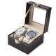 Watch Storage Box Men's and Women's Style Watch Display Box 4/6/10 Slot Leather Jewelry Box Tray for Watch Bracelet Storage (Size : 2 Slots)