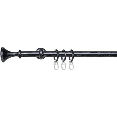 Gardinenstange LIEDECO "Esp Kegel" Gr. 2, silber (schwarz, silber), L:160cm Ø:16mm, Metall, Gardinenstangen, 1-läufig im Fixmaß Ø 16 mm Image