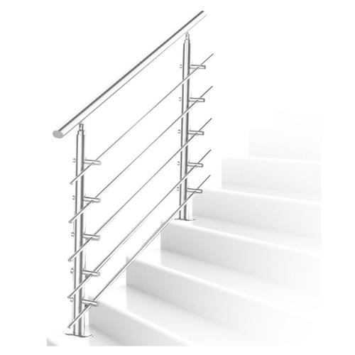 Treppengeländer Geländer Edelstahl 160 cm 5 Querstreben ø 42mm für Innen und Außen Garten