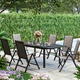 7/9-Piece Patio Dining Set of Foldable & 7-Angle Adjustable Padded Patio Dining Chairs and 1 Extendable Table