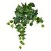 Vickerman 18" Artificial Green Ivy Hanging Bush, Set of 3