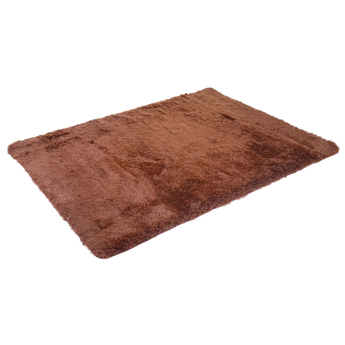 Mendler Teppich HWC-F69, Shaggy Läufer Hochflor Langflor, Stoff/Textil flauschig weich 160x120cm ~ dunkelbraun Image