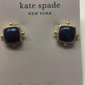 Kate Spade Jewelry | Kate Spade New Navy Square Earrings | Color: Blue/Gold | Size: 5/8"