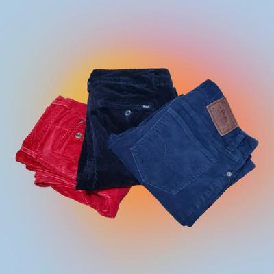 Polo By Ralph Lauren Jeans | Lot Of 3 Vintage Polo Ralph Lauren Corduroy Chino Pants Women's Size 16 | Color: Blue/Red | Size: 16p