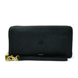 Women's Fossil Black Charleston Cougars Leather Logan RFID Zip Around Clutch