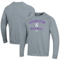 Men's Under Armour Gray Northwestern Wildcats Baseball All Day Arch Fleece Pullover Sweatshirt