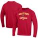 Men's Under Armour Red Maryland Terrapins Softball All Day Arch Fleece Pullover Sweatshirt